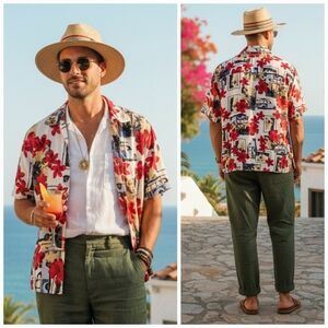 Natural Issue L Vintage 90s Tropical Eclectic Grandpa Resortwear Hawaiian Shirt